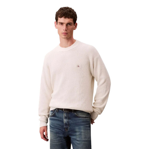 Calvin Klein Ανδρική πλεκτή μπλούζα Waffle Cotton Monogram Jumper